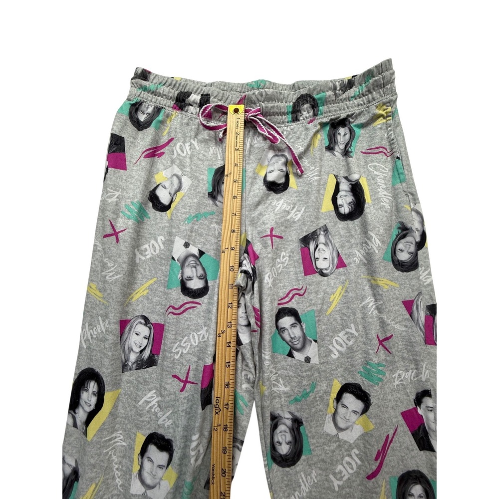 Friends Pajama Pants Women Large 12/14 Gray All Over Print Joggers 90s TV‎ Show - Picture 8 of 10
